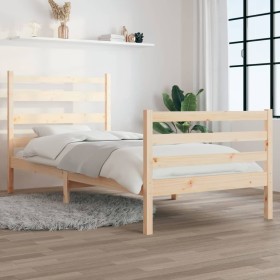 Estructura de cama de madera maciza de pino 90x200 cm de vidaXL, Camas y somieres - Ref: Foro24-3103698, Precio: 89,52 €, Des...