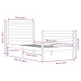 Estructura de cama de madera maciza de pino 90x200 cm de vidaXL, Camas y somieres - Ref: Foro24-3103698, Precio: 89,52 €, Des...