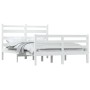 Estructura de cama de madera maciza de pino blanca 140x200 cm de vidaXL, Camas y somieres - Ref: Foro24-3103714, Precio: 132,...
