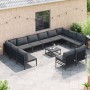 Conjunto de sofás de jardín con cojín 12 pcs Negro Acero en Conjuntos de jardín | Comprar online en Foru.es