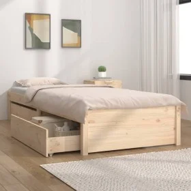 Estructura de cama con cajones 90x200 cm de vidaXL, Camas y somieres - Ref: Foro24-3103463, Precio: 167,34 €, Descuento: %