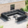 Conjunto de sofás de jardín con cojín 14 pcs Negro Acero en Conjuntos de jardín | Comprar online en Foru.es