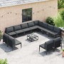 Conjunto de sofás de jardín con cojín 13 pcs Negro Acero en Conjuntos de jardín | Comprar online en Foru.es
