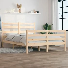 Estructura de cama madera maciza de pino 120x200 cm de vidaXL, Camas y somieres - Ref: Foro24-3103708, Precio: 110,64 €, Desc...
