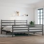 Estructura de cama de madera maciza de pino gris 200x200 cm de vidaXL, Camas y somieres - Ref: Foro24-3103735, Precio: 169,68...