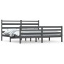 Estructura de cama de madera maciza de pino gris 200x200 cm de vidaXL, Camas y somieres - Ref: Foro24-3103735, Precio: 169,68...