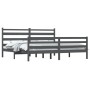 Estructura de cama de madera maciza de pino gris 200x200 cm de vidaXL, Camas y somieres - Ref: Foro24-3103735, Precio: 169,68...