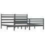 Estructura de cama de madera maciza de pino gris 200x200 cm de vidaXL, Camas y somieres - Ref: Foro24-3103735, Precio: 169,68...