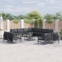 Conjunto de sofás de jardín con cojín 11 pcs Negro Acero en Conjuntos de jardín | Comprar online en Foru.es