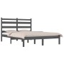 Estructura de cama de madera maciza de pino gris 200x200 cm de vidaXL, Camas y somieres - Ref: Foro24-3103670, Precio: 156,50...