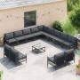 Conjunto de sofás de jardín con cojín 13 pcs Negro Acero en Conjuntos de jardín | Comprar online en Foru.es