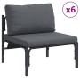 Conjunto de sofás de jardín con cojín 14 pcs Negro Acero en Conjuntos de jardín | Comprar online en Foru.es