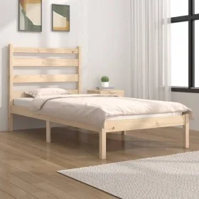 Estructura de cama de madera maciza de pino 90x200 cm de vidaXL, Camas y somieres - Ref: Foro24-3103633, Precio: 79,40 €, Des...