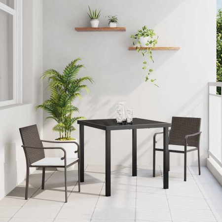 Conjunto de Comedor de Jardín 3 pcs Marrón y Negro en Sillas de jardín | Comprar online en Foru.es