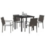 Conjunto de Comedor de Jardín 5 pcs Marrón Poliratán en Sillas de jardín | Comprar online en Foru.es