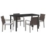 Conjunto de Comedor de Jardín 5 pcs Marrón y Negro en Sillas de jardín | Comprar online en Foru.es