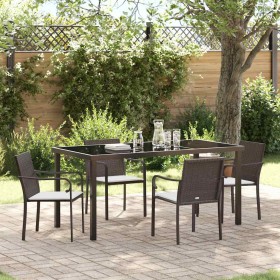Conjunto de Comedor de Jardín 5 pcs Marrón y Negro en Sillas de jardín | Comprar online en Foru.es