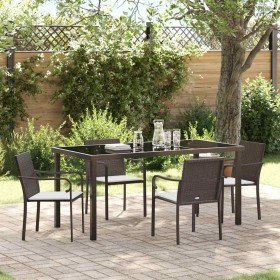 Conjunto de Comedor de Jardín 5 pcs Marrón y Negro en Sillas de jardín | Comprar online en Foru.es