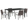 Conjunto de Comedor de Jardín 5 pcs Marrón y Negro en Sillas de jardín | Comprar online en Foru.es