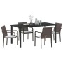 Conjunto de Comedor de Jardín 5 pcs Marrón y Negro en Sillas de jardín | Comprar online en Foru.es