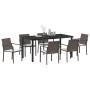 Conjunto de Comedor de Jardín 7 pcs Marrón Poliratán en Sillas de jardín | Comprar online en Foru.es