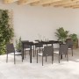 Conjunto de Comedor de Jardín 7 pcs Marrón Poliratán en Sillas de jardín | Comprar online en Foru.es