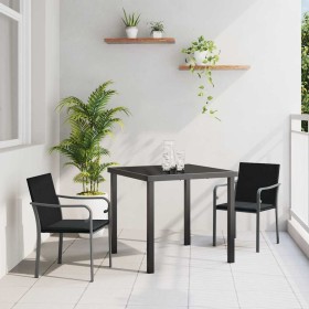 Conjunto de Comedor de Jardín 3 pcs Negro y Gris en Sillas de jardín | Comprar online en Foru.es