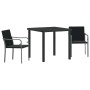 Conjunto de Comedor de Jardín 3 pcs Negro y Gris en Sillas de jardín | Comprar online en Foru.es