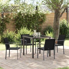 Conjunto de Comedor de Jardín 5 pcs Negro Poliratán en Sillas de jardín | Comprar online en Foru.es