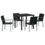 Conjunto de Comedor de Jardín 5 pcs Negro Poliratán en Sillas de jardín | Comprar online en Foru.es