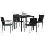 Conjunto de Comedor de Jardín 5 pcs Negro Poliratán en Sillas de jardín | Comprar online en Foru.es