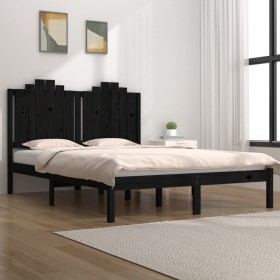 Estructura de cama de madera maciza de pino negra 200x200 cm de vidaXL, Camas y somieres - Ref: Foro24-3103802, Precio: 186,4...