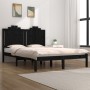 Estructura de cama de madera maciza de pino negra 200x200 cm de vidaXL, Camas y somieres - Ref: Foro24-3103802, Precio: 186,4...