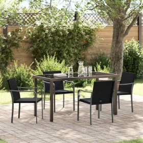 Conjunto de Comedor de Jardín 5 pcs Negro y Gris en Sillas de jardín | Comprar online en Foru.es