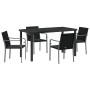 Conjunto de Comedor de Jardín 5 pcs Negro y Gris en Sillas de jardín | Comprar online en Foru.es