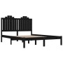 Estructura de cama de madera maciza de pino negra 140x190 cm de vidaXL, Camas y somieres - Ref: Foro24-3103762, Precio: 173,6...
