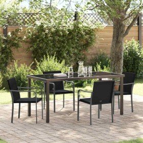 Conjunto de Comedor de Jardín 5 pcs Negro Poliratán en Sillas de jardín | Comprar online en Foru.es