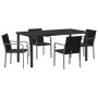 Conjunto de Comedor de Jardín 5 pcs Negro Poliratán en Sillas de jardín | Comprar online en Foru.es