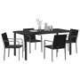 Conjunto de Comedor de Jardín 5 pcs Negro Poliratán en Sillas de jardín | Comprar online en Foru.es