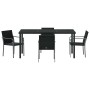 Conjunto de Comedor de Jardín 5 pcs Negro Poliratán en Sillas de jardín | Comprar online en Foru.es