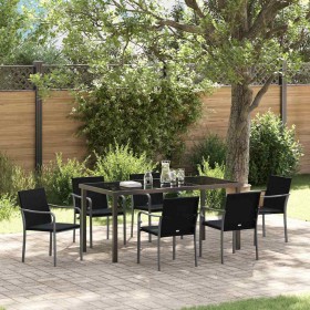Conjunto de Comedor de Jardín 7 pcs Negro y Gris en Sillas de jardín | Comprar online en Foru.es