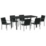 Conjunto de Comedor de Jardín 7 pcs Negro y Gris en Sillas de jardín | Comprar online en Foru.es