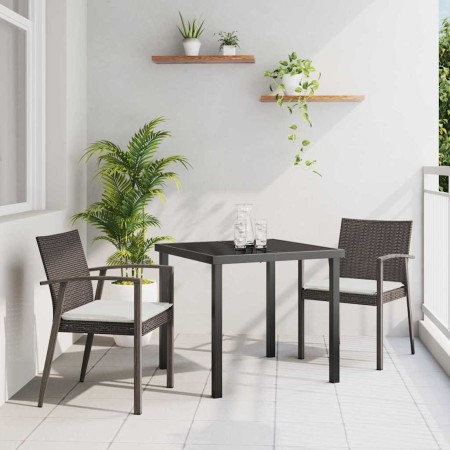 Conjunto de Comedor de Jardín 3 pcs Marrón y Negro en Sillas de jardín | Comprar online en Foru.es