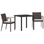 Conjunto de Comedor de Jardín 3 pcs Marrón y Negro en Sillas de jardín | Comprar online en Foru.es