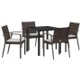 Conjunto de Comedor de Jardín 5 pcs Marrón y Negro en Sillas de jardín | Comprar online en Foru.es