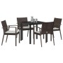 Conjunto de Comedor de Jardín 5 pcs Marrón y Negro en Sillas de jardín | Comprar online en Foru.es