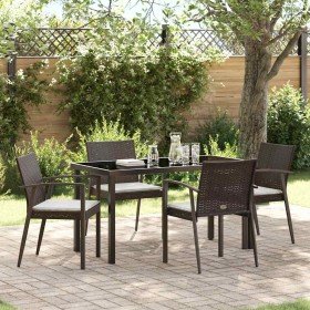 Conjunto de Comedor de Jardín 5 pcs Marrón y Negro en Sillas de jardín | Comprar online en Foru.es