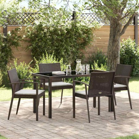 Conjunto de Comedor de Jardín 5 pcs Marrón y Negro en Sillas de jardín | Comprar online en Foru.es