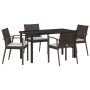 Conjunto de Comedor de Jardín 5 pcs Marrón y Negro en Sillas de jardín | Comprar online en Foru.es