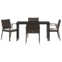 Conjunto de Comedor de Jardín 5 pcs Marrón y Negro en Sillas de jardín | Comprar online en Foru.es